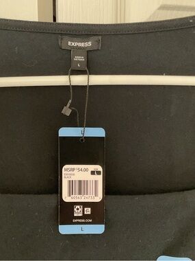 Express Black Squareneck Long Sleeve Top